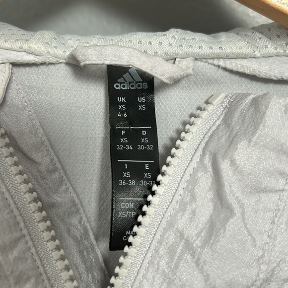 Adidas Hooded Training Dress Jacket, Gray Cloud, Size XS - Picture 7 of 14
